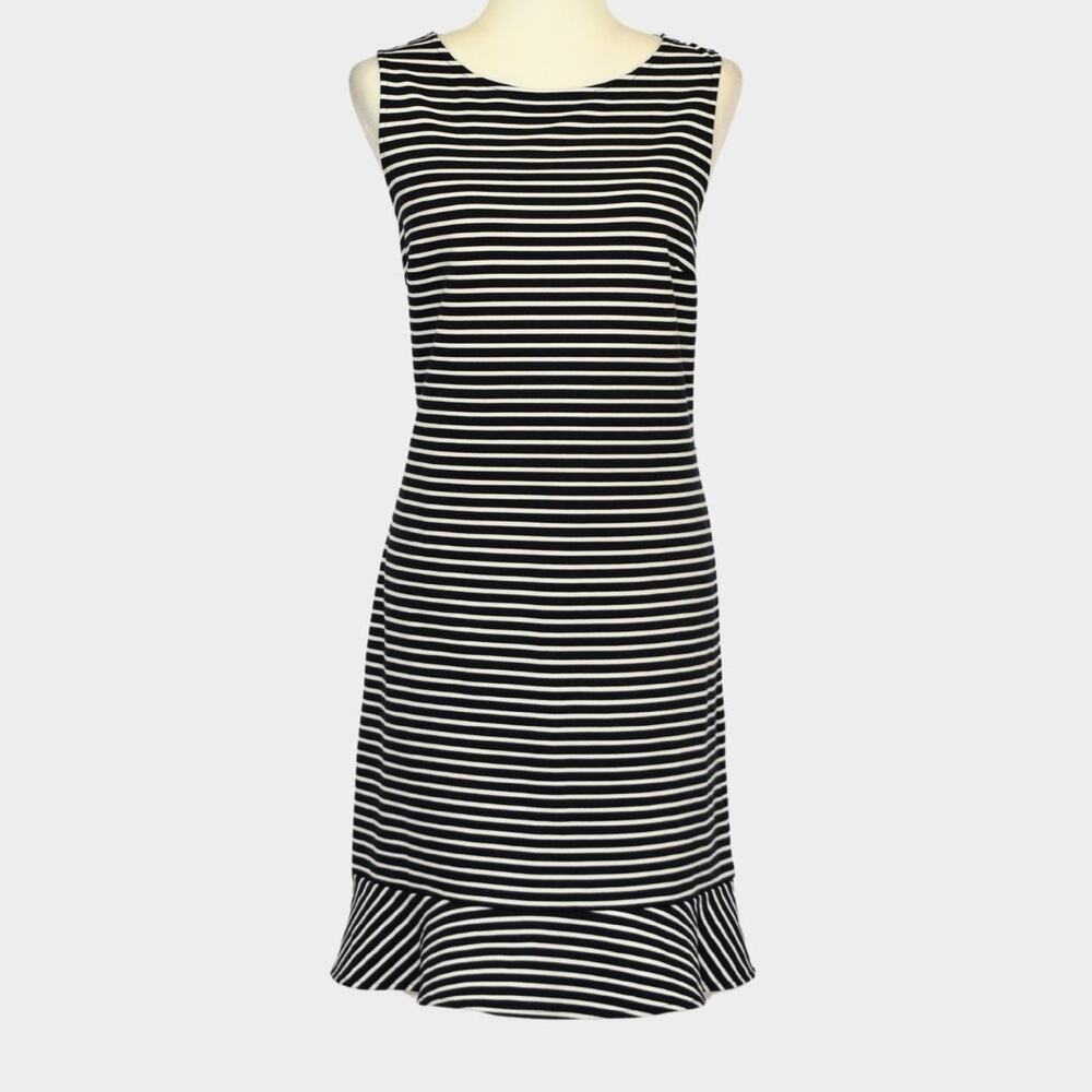 LANDS' END Women's Sleeveless Stripe Sheath Dress Size 12
